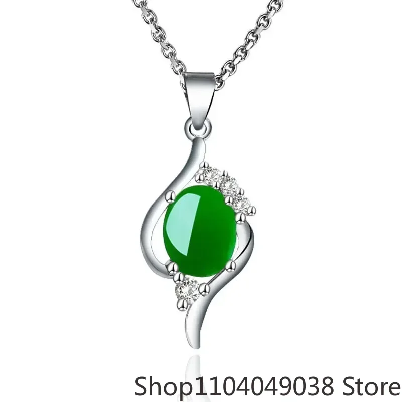 

Нефритовый кулон-амулет, серебряное ожерелье 925, натуральные подарки, женская мода, китайский халцедон, ювелирные изделия, подвеска