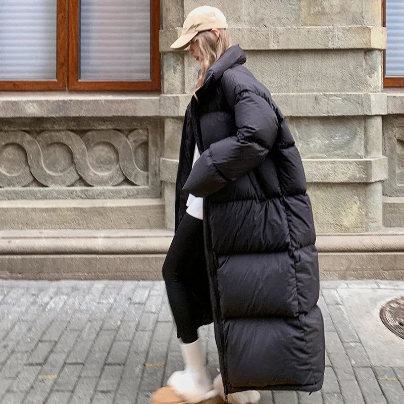 Winter Down Coats Female Parkas New Winter Thick Warm Long Down Jackets Women Loose Stand Collar Scarf Puffer Jacket