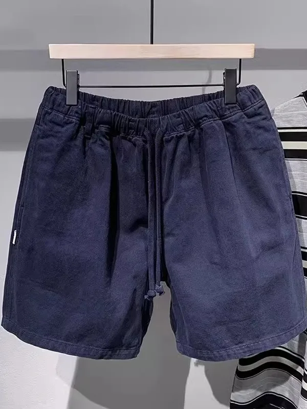 

Summer Large Size Workwear orts Men's Casual Wax Dye Loose Breathable Color Five-Quarter Length Casual Pants