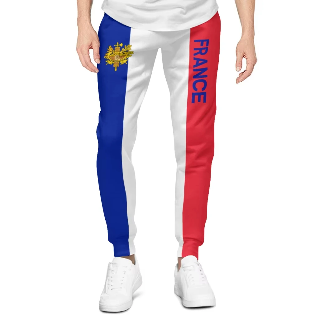

France National Flag Cuffed Joggers Flag Graphic Unisex Sport Casual Outdoor Fashion Lightweight Daily Walking Sweatpants