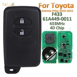 Afstandsbediening Smart Key Card B74EA B75EA Voor Toyota Avensis Prius 2010-2015 433 MHz FSK 4D Chip 61A449-0011 F433 2 Knoppen Auto Fob