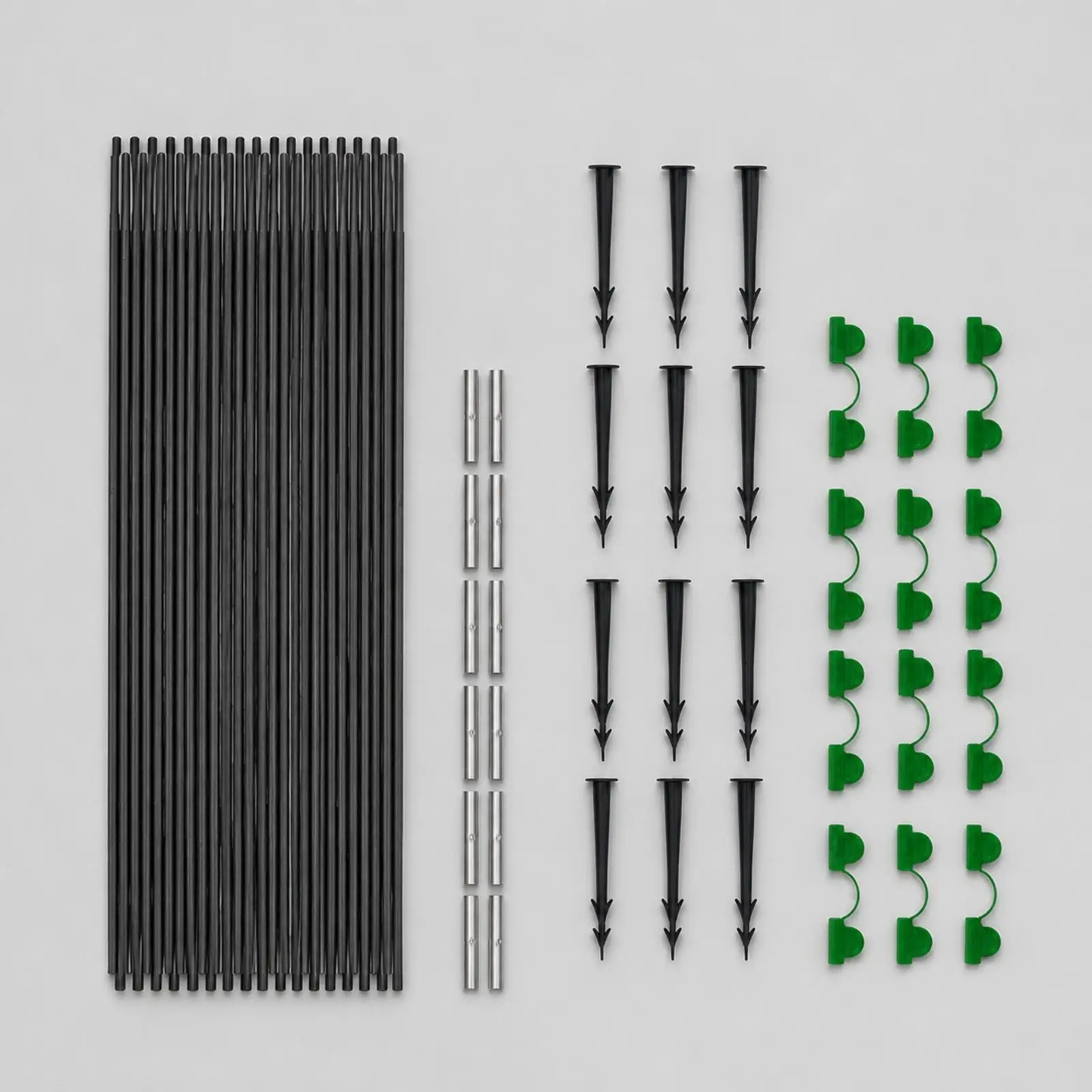 Crop Protection Net Garden Hoop Kit Bendable Fiberglass Support Rods Metal Stakes Fastening Clips for Vegetable Garden Plant