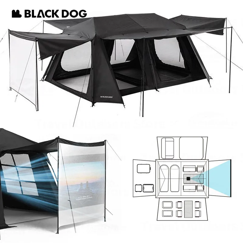 

Naturehike BLACKDOG Camping Tent Waterproof Automatic One-touch Dome Cabin Tent for 5-8 Person Outdoor Trip W/ Projection Screen