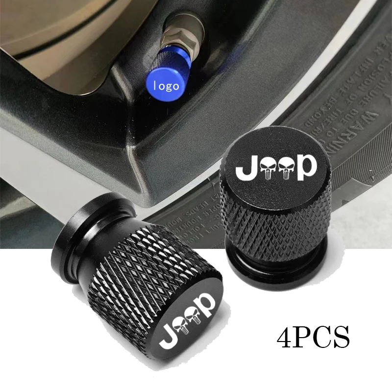 

For Jeep Renegade Compass Wrangler Patriot Grand Cherokee Rubicon Car Wheel Tire Valve Caps Tyre Stem Covers Airdust Waterproof