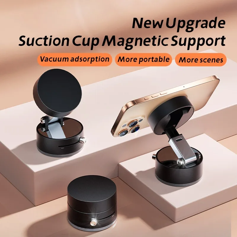 Multifunctional Vacuum Suction Cup Stand Foldable Telescopic Kitchen Lazy Double Sided Magnetic Phone Holder