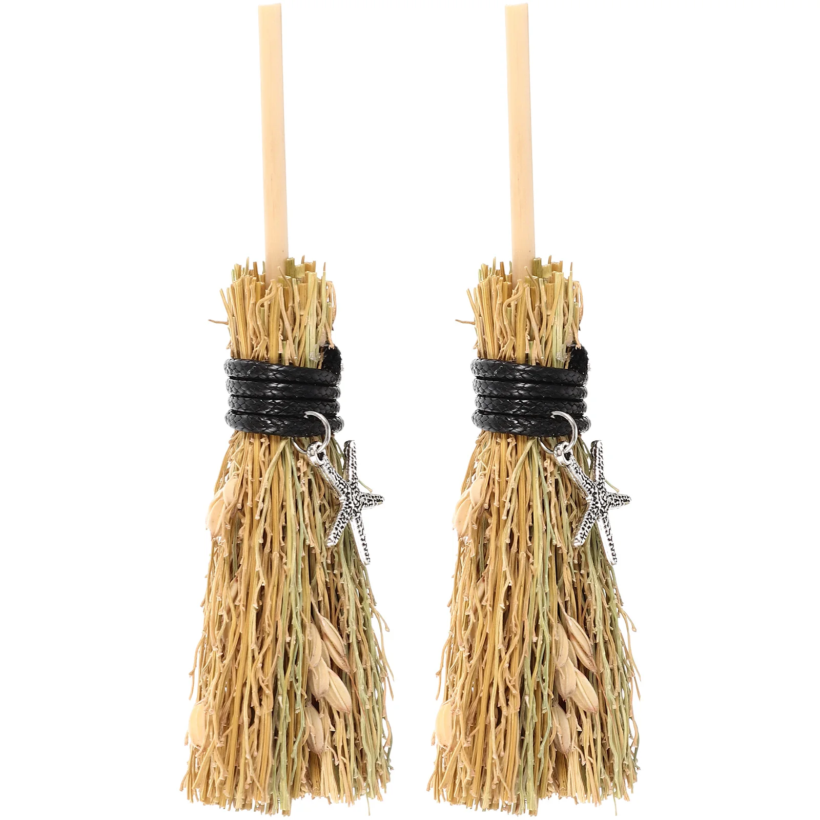 

2 Pcs Witch Mini Pendant Decoration Small Halloween Decorations Straw Indoor