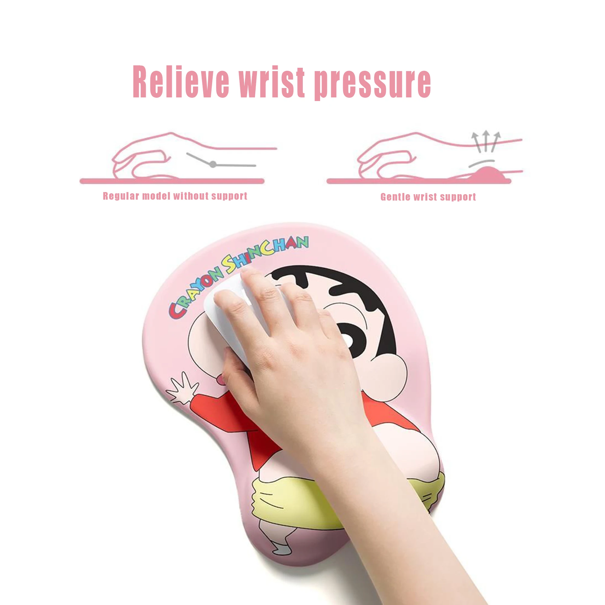 크레용 신짱 마우스 패드 애니메이션 만화 손목 패드 손목 받침대 쿠션 미끄럼 방지 마우스 패드