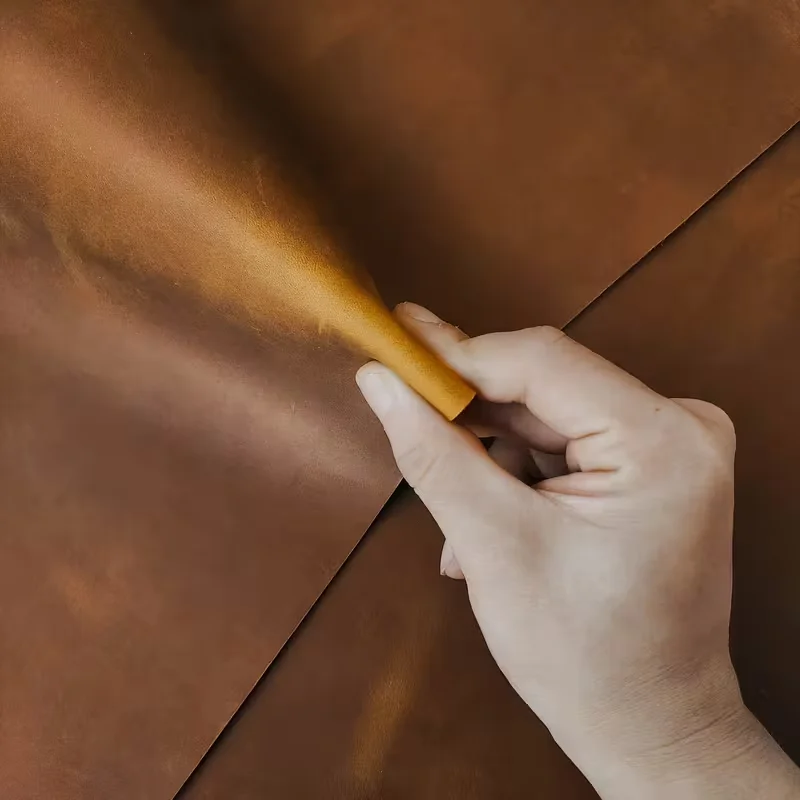 Crazy Horse Leather 2mm thick brown top layer cowhide genuine leather material, handmade DIY hand curtains, leather bags, leathe
