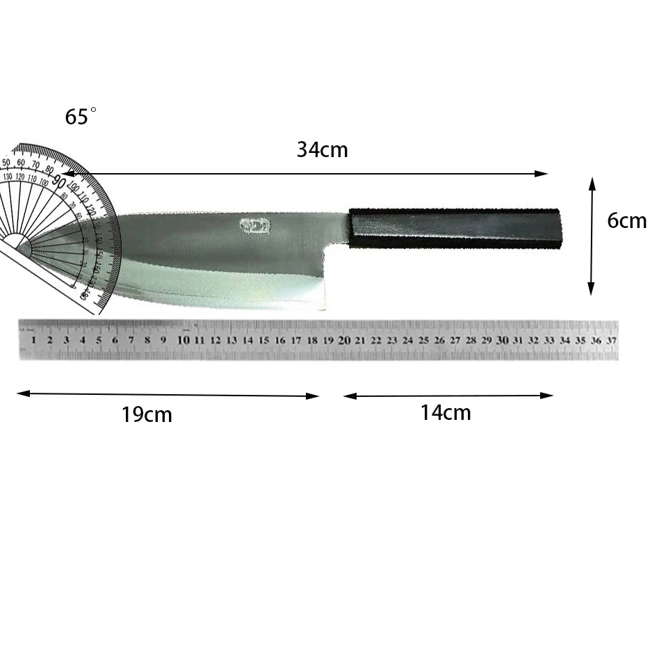7.5 Inch Double-edged Deba Knife BG42 Aviation Special Steel Blade Chopper Chef Cleaver Slicing Handmade Forged Kitchen Knives
