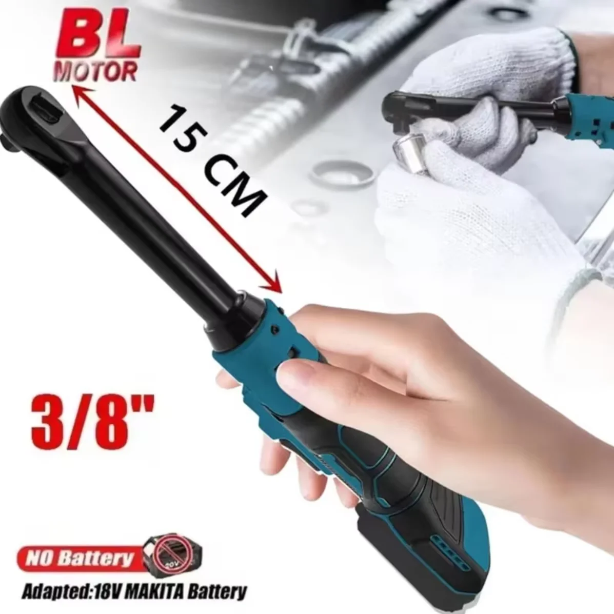 Electric Ratchet Wrench Upgraded Extended Head Removal Screw Nut 220N.m 3/8