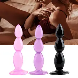 Beaded Wave Anal Plug Men Pulling Beads Suction Cup Sex Tool Stick TPE Anal Plug Smooth Anal Plug Gay Supplies Beads Anal Plug