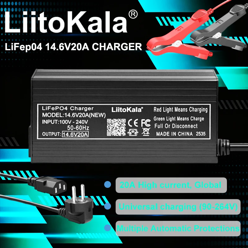 

LiitoKala NEW-4S-14.6V20A Зарядное устройство с черным корпусом для видеокамер, оборудования для камер