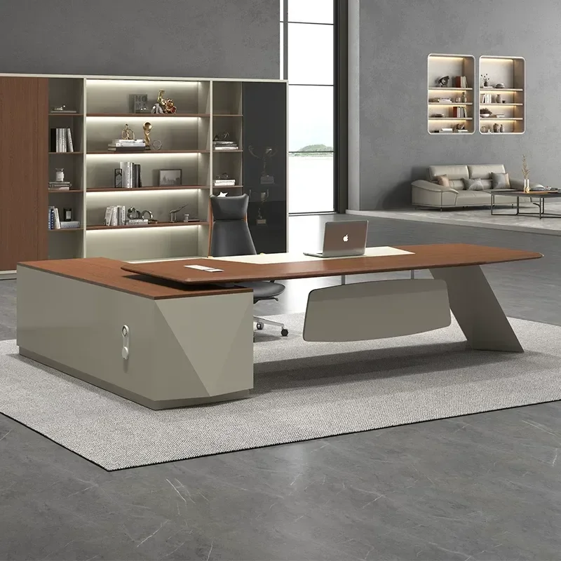 Modern Executive Desk and Chair Set Office Furniture for President Manager Supervisor Light Luxury Style Workstation