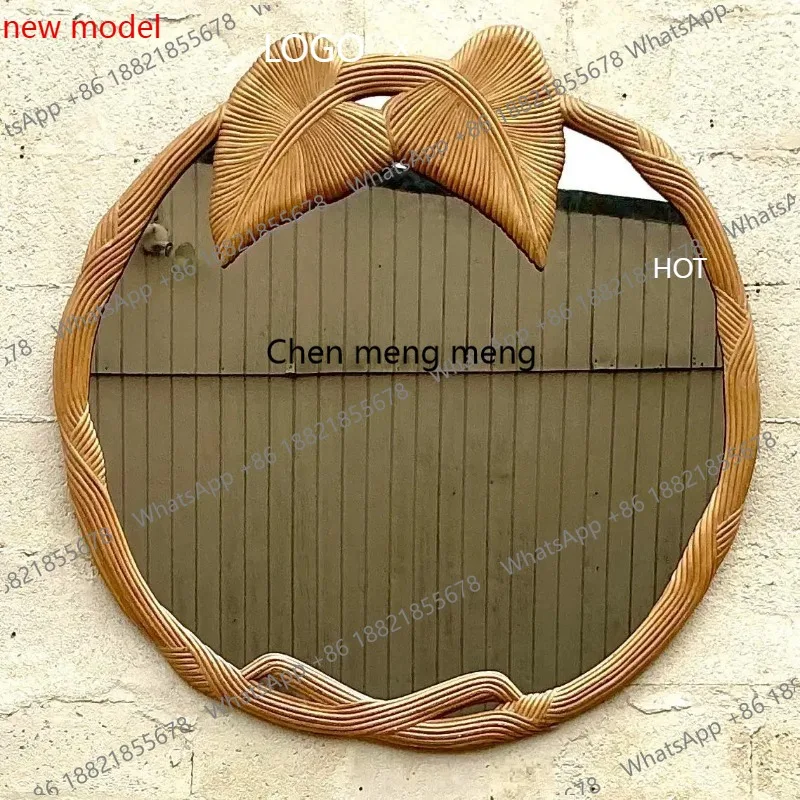 French round bed and breakfast retro decorative mirror wall hanging makeup mirror dressing mirror home