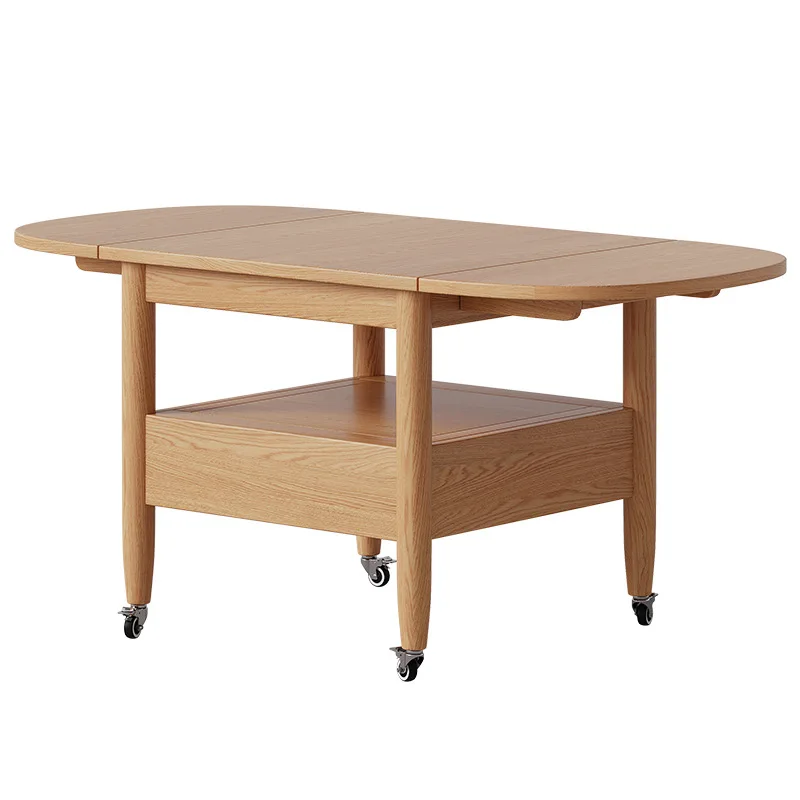 Nordic solid wood coffee table simple multi-functional home living room movable and foldable