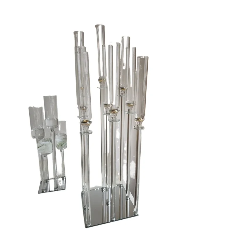 Simple modern wedding props crystal candle holder, hotel model room home decoration ornament glass candle holder