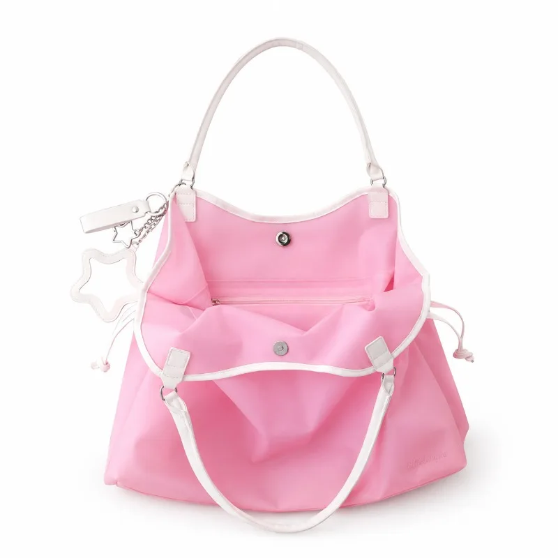 Candy Color Transparent PVC Waterproof Handbag Sweet and Cool Large Capacity Jelly Girls' Star Mirror Tote Shoulder Bag 2026