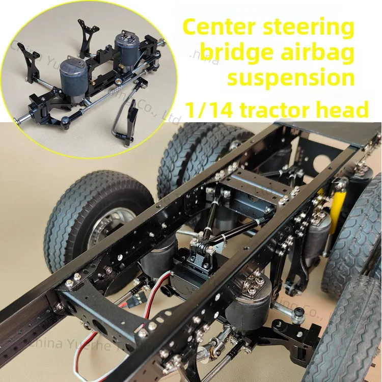 

Model 1/14 tractor airbag suspension, mid-steering axle, synchronized with forward steering mechanical linkage