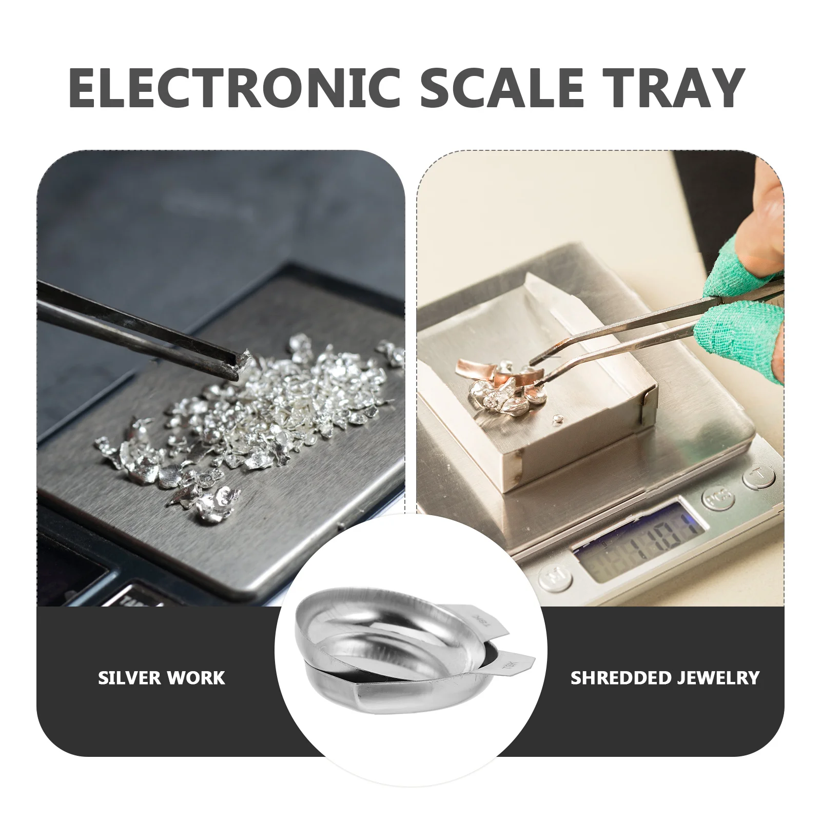 2pcs Stainless Steel Scale Pan Small Size Round For Jewelry Carat Digital Electronic Balance Weighing Tool