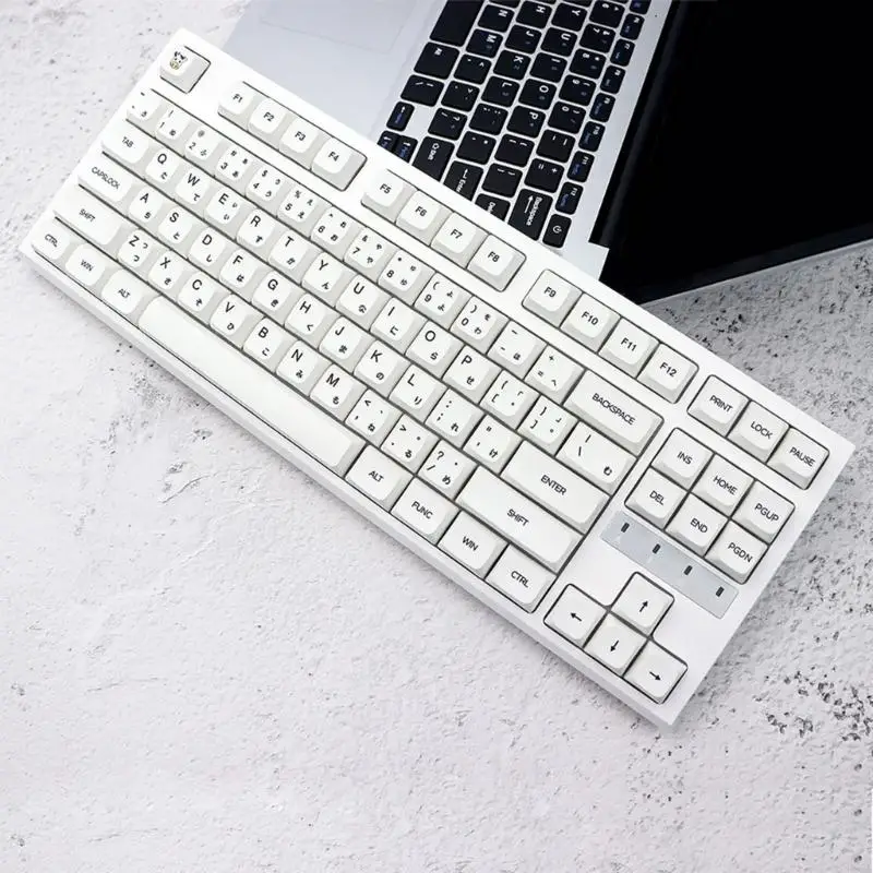 E65E XDA Keycaps Japanese Inspired Milk White Keycap for Mechanical Keyboard Upgrades 126PCS