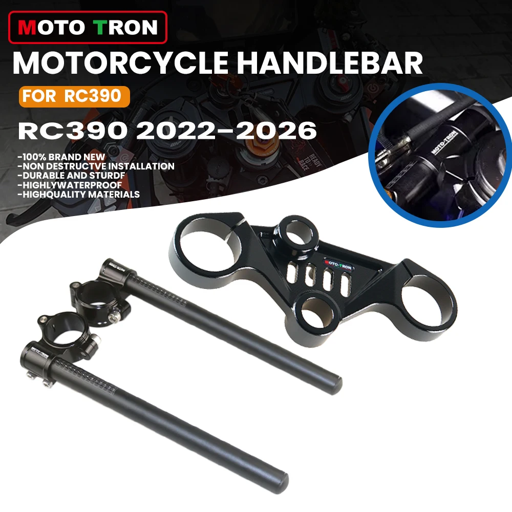 

MOTO-TRON CNC Aluminum Motorcycle Handlebar Clip-Ons Fork Handle Bars Clip ons For RC390 2022-2026
