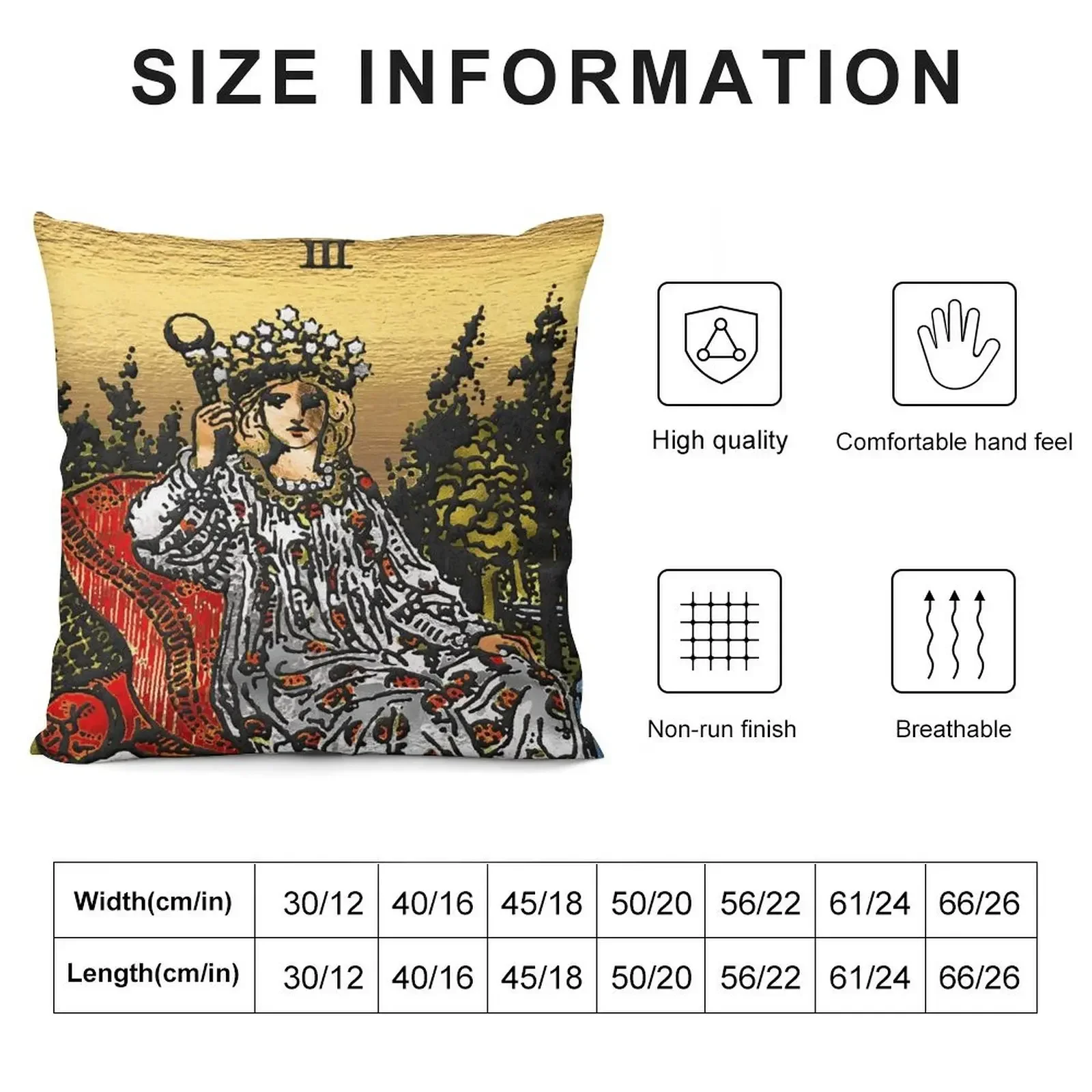 Tarot Gold Edition - Major Arcana - The Empress Throw Pillow Ornamental Pillow Pillowcases For Pillows pillow