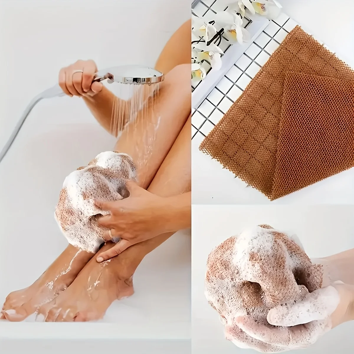 Long Nylon Scrub Towel Exfoliating Mesh African Net Bath Sponge Washcloth for Back Shower Skin Care Towel Exfoliating Body Scrub view 3