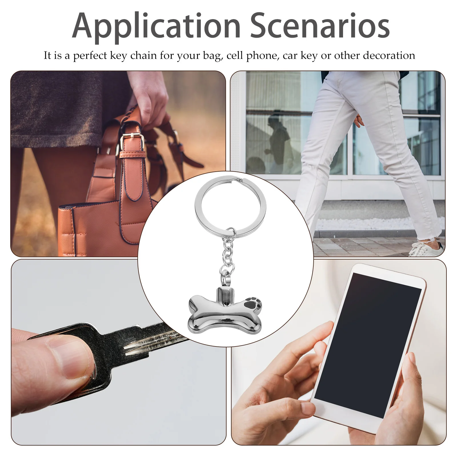 

1 Piece Mini Pet Cremation Urn Keychain Dog Paw Print Pendant Ash Keepsake Container Metal Key Ring Memorial Jewelry Decor