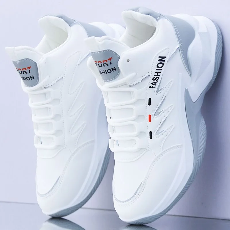 

Мужские водонепроницаемые кожаные спортивные ботинки средней высоты, модные повседневные, нескользящие, износостойкие, увеличивающие рост, осенне-зимние