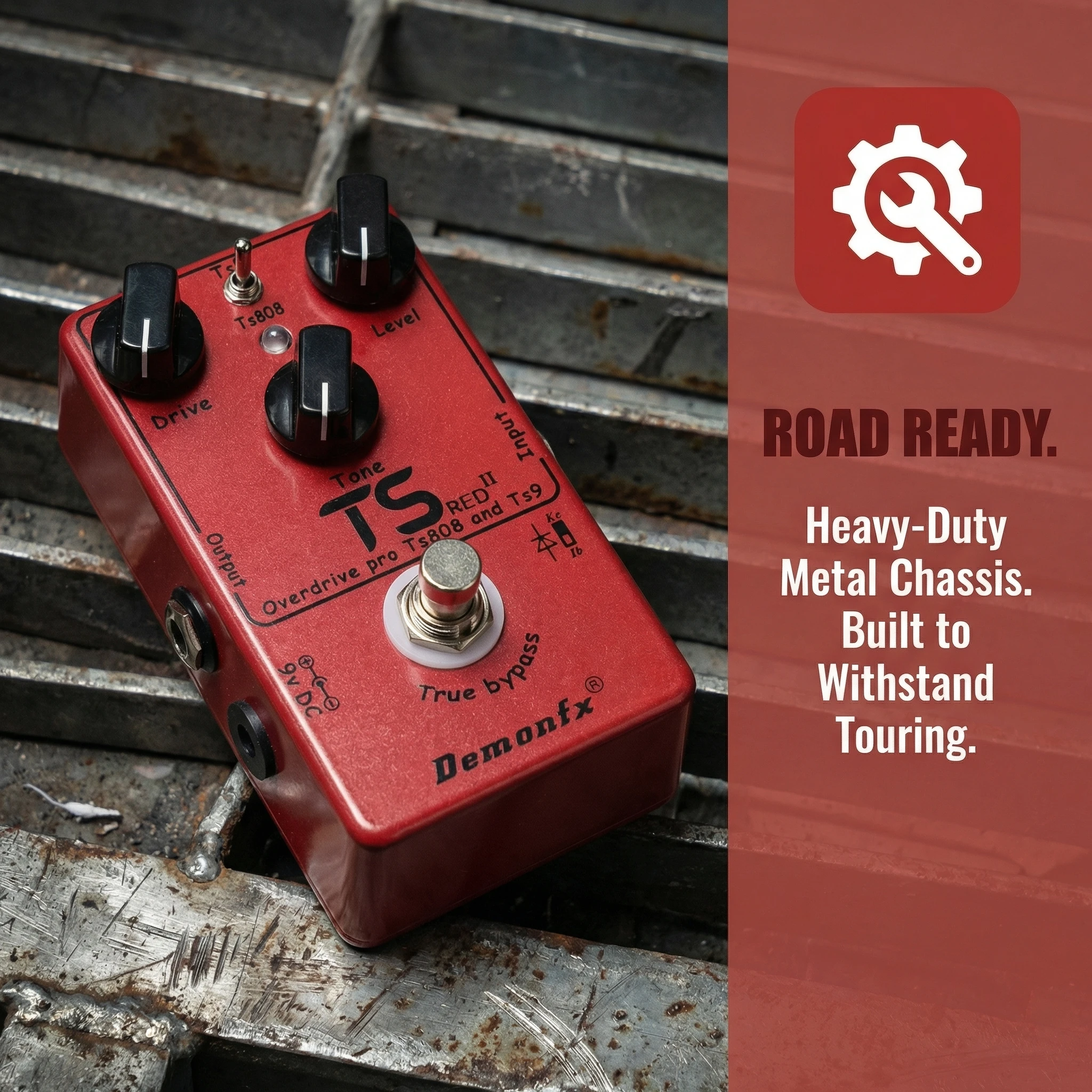 

Mosky TS Red Overdrive Guitar Pedal with TS808/TS9 Two Mode Internal Switch True Bypass Aluminum Shell Pedal