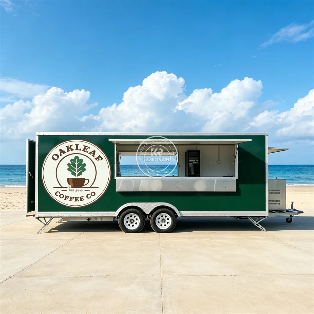 Mobile Concession Coffee Ice Cream Cart Stainless Steel Food Trailer Custom Fried Chicken Catering Food Truck For Sale