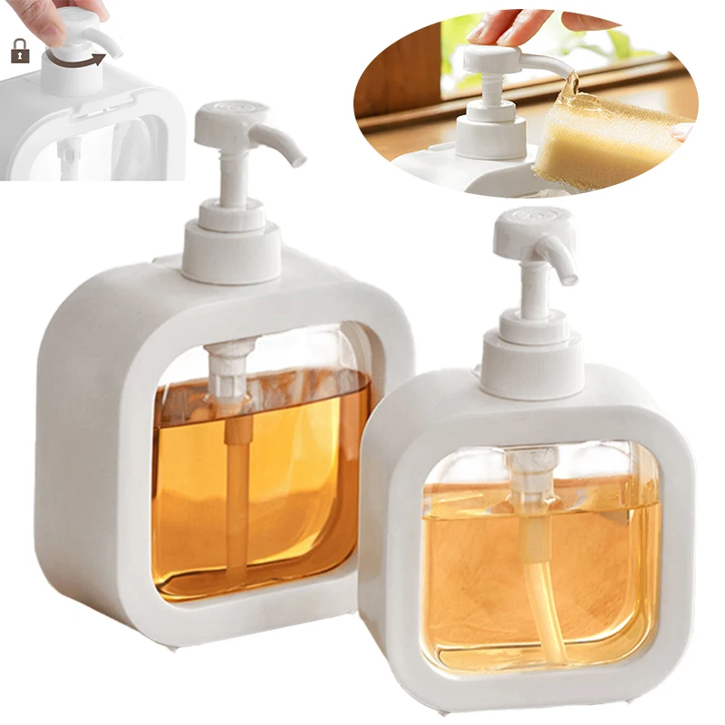 

300/500ML Soap Dispenser, Refillable Plastic Push Hand Sanitizer Dispenser, Transparent Multipurpose Empty Container Detachable