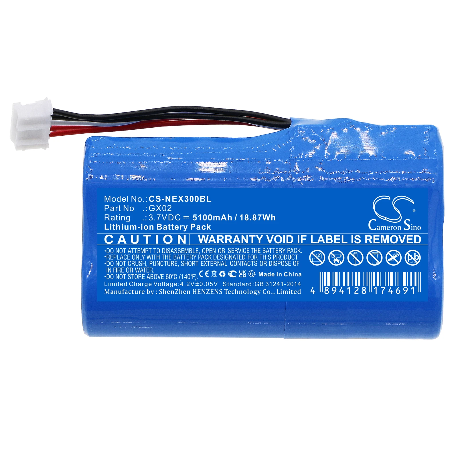 

Li-ion Payment Terminal Battery for NEXGO,3.7v,5100mAh,N3 N5,GX02