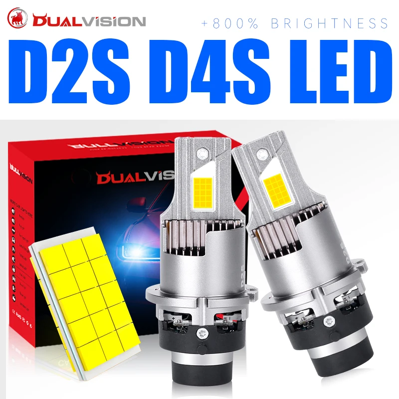 Bullvision D Series D2S D4S Led Headlight Bulb 12V 24V Canbus No Error D2R D4R 1:1 Car Light 30PCS CSP Super Mini Lamp Plug&Play