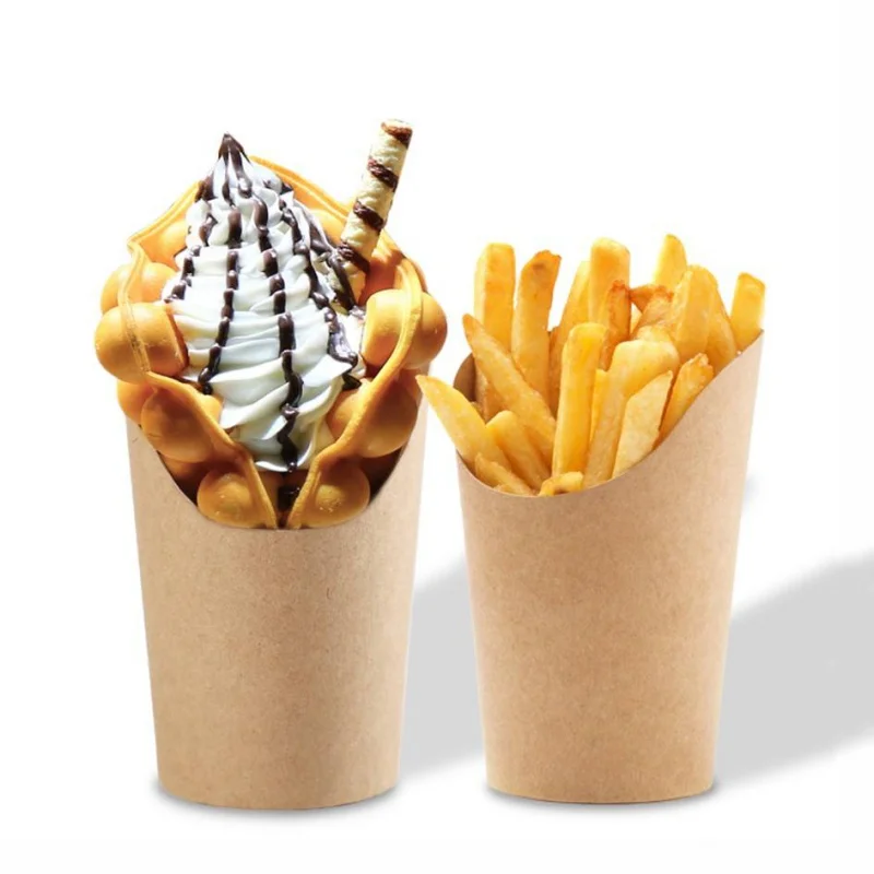 Customized productCustomized disposable take away paper french fries cup snack container, 12/14/16oz