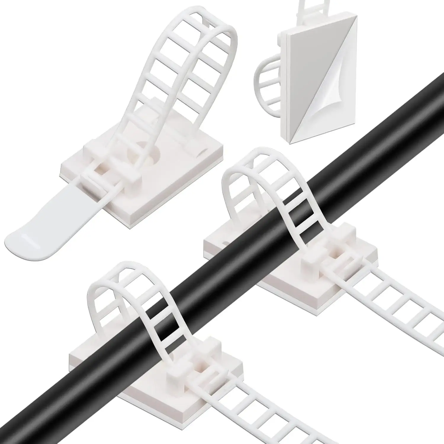 10/20 قطعة رباط للكابل جبل مقاطع قابلة للتعديل حزام ذاتي اللصق إصلاح حامل البلاستيك شبكة سلك سلك الطاقة سيارة المنظم المشبك #6