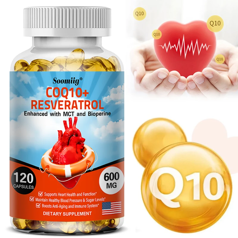 

Soomiig Coenzyme Q10 Combined with RESVERATROL Soft Capsules To Enhance Absorption