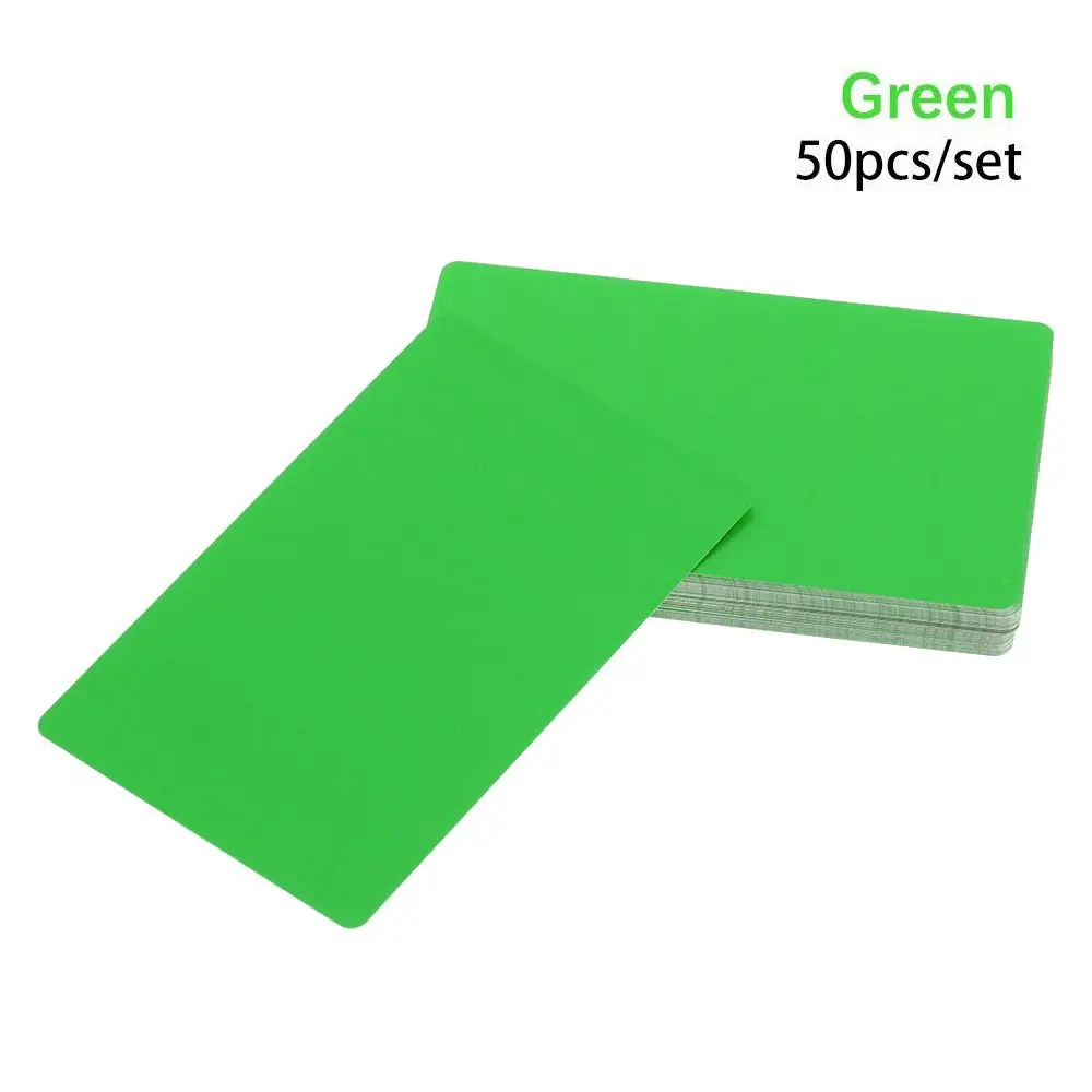 50 stks/set Draagbare Lasergravure Aluminium Metalen Carte Visitekaartje Lege Naamkaarten