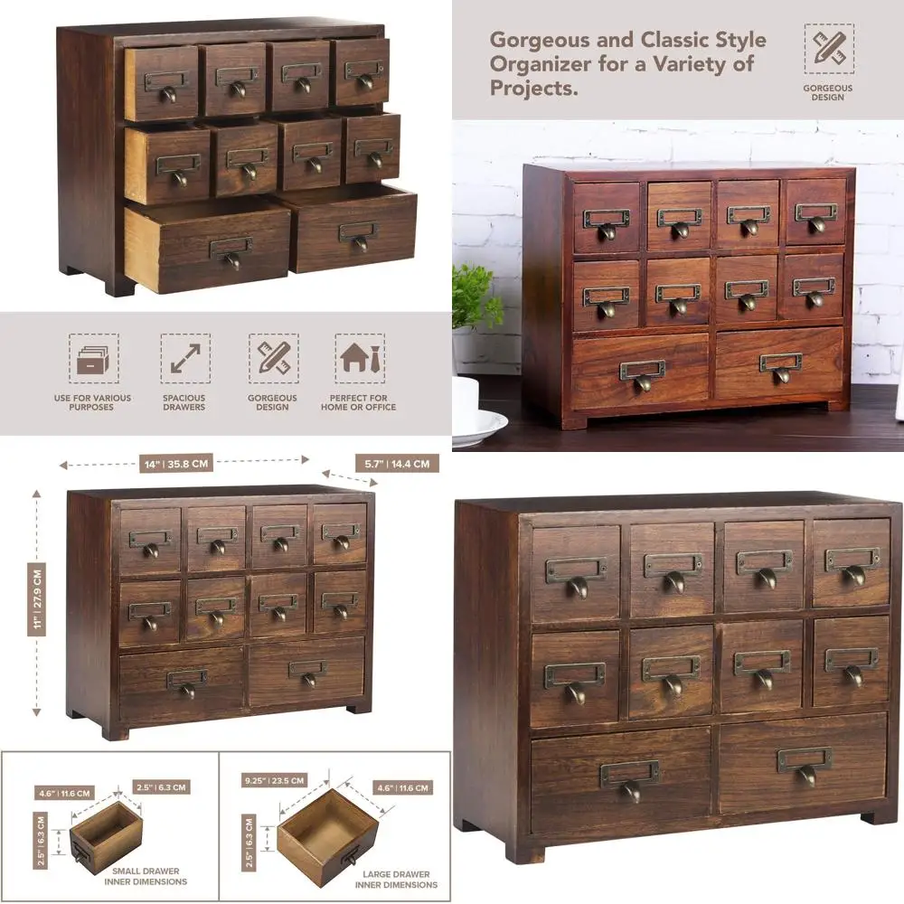 

Шкафчик для традиционной китайской медицины из массива дерева, маленький винтажный органайзер для хранения чая в аптекарском стиле