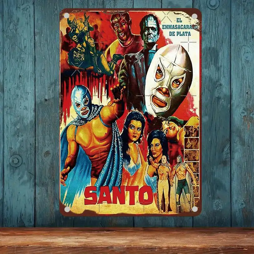 Vintage Mexican Wrestlers Poster -  Frameless Retro 