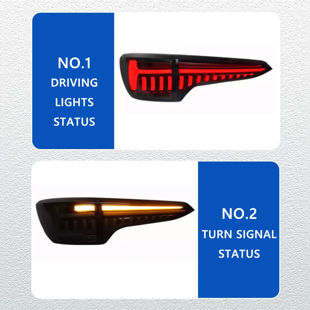 Hot LED Tail Lights for Toyota Fortuner 16-24 upgrade full led Car Taillights Assembly Signal Auto Accessories Modified Lamp