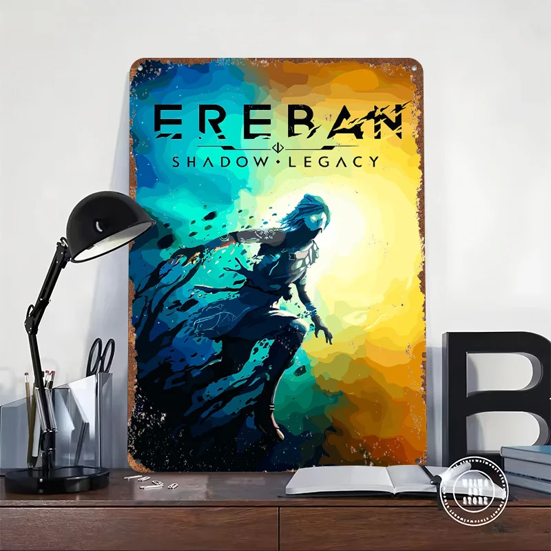 Ereban Shadow Legacy Game Art Tinplate Poster Customized Wall Art Vintage Retro Metal Signs for Decoration Bedroom Decorations