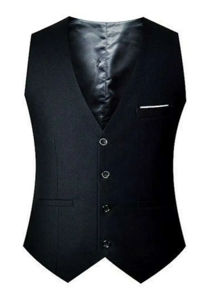 

Новый мужской приталенный жилет без глажки, весна-лето, в корейском стиле, с подплечниками, цельный, стандартный крой, мужская одежда