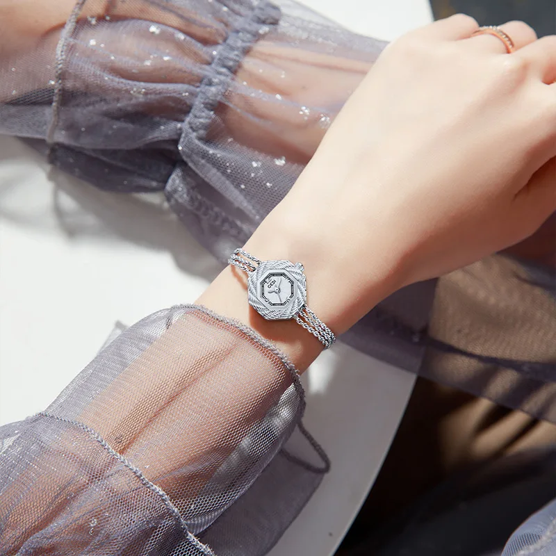 2026 Fashion Brand Tassel Bracelet Watch Exquisite Octagonal Design Quartz Waterproof Watch for Women's New Year Christmas Gift