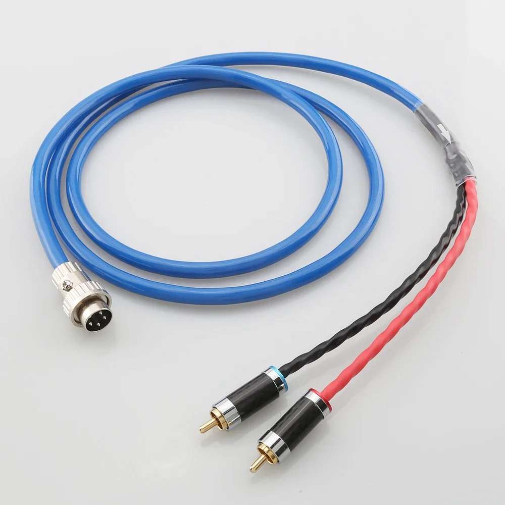 Złącze 4-pinowe 5-pinowe DIN z blokadą obrotową do stereo 2 x RCA HiFi Audio Phono OFC posrebrzany kabel
