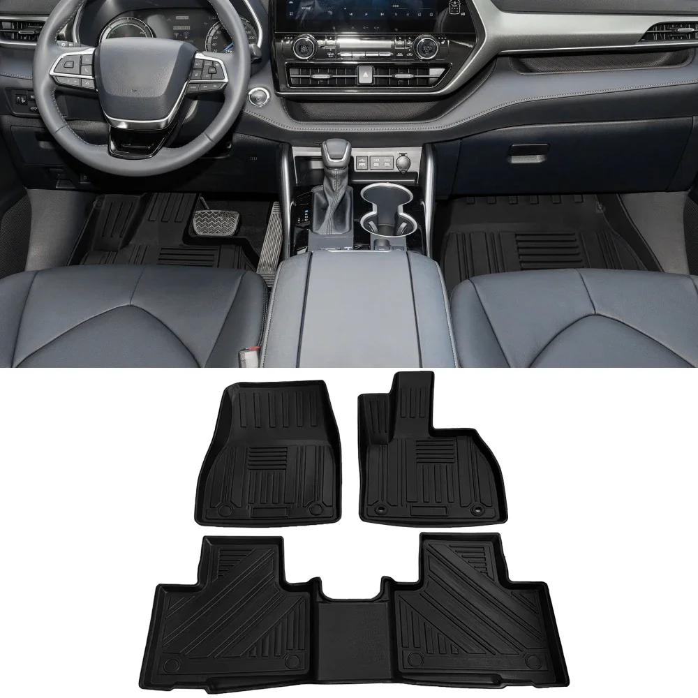 For Toyota Highlander XU70 2020-2024 5-Seats RHD Auto Car Floor Mats All-Weather TPE Foot Mats Odorless Pad Interior Accessories