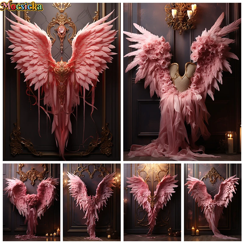 Pink Wings Background For Photography Angel Children Adult Girl Abstract Birthday Backdrop Decoration Wallpaper Studio Photozone