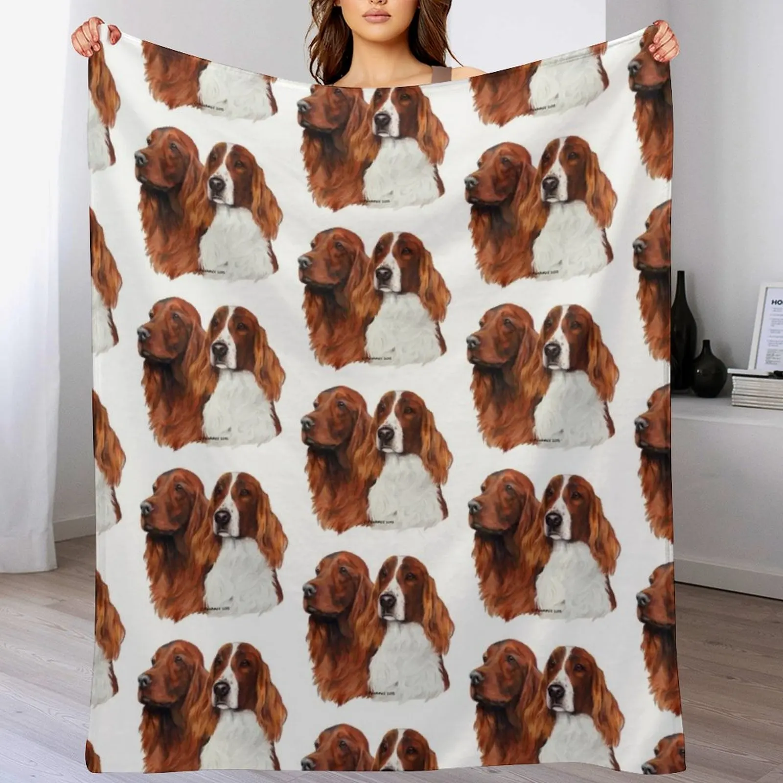 

Red and Red & White Irish Setters Throw Blanket Comforter Stuffeds Plaid Blankets