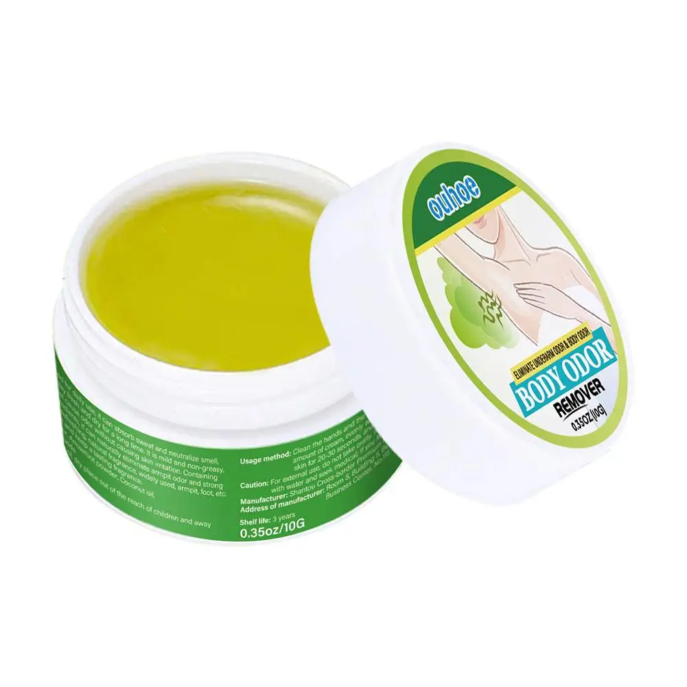 Creme de odores corporais e axilas, Desodorizante limpeza, Creme anti-suor, 10g