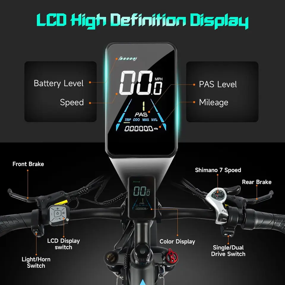 BAOLUJIE 2603 3000W Dual Motors Electric Bike 35MPH 48V25Ah Battery Hydraulic Disc Brake Electric Mountain Bike【1 Year Warranty】 image 7